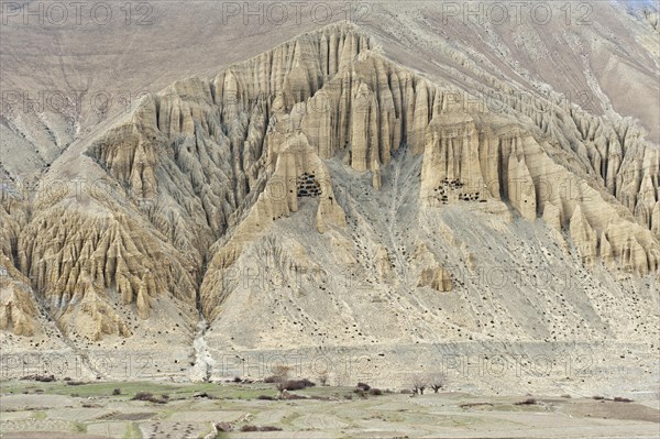 Prehistoric caves in a bizarre erosion landscape