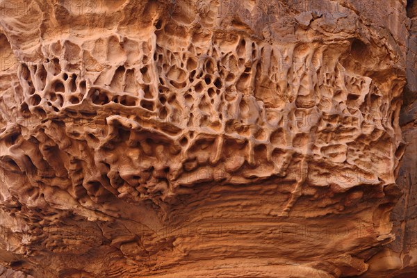 Wind erosion on soft sandstone layers