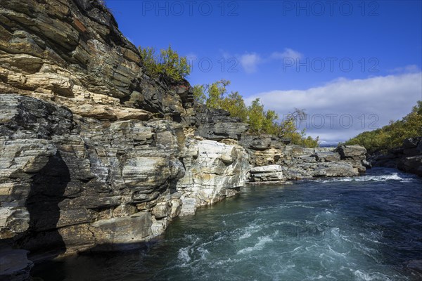 Rocky gorge portion of the Abiskojakka river