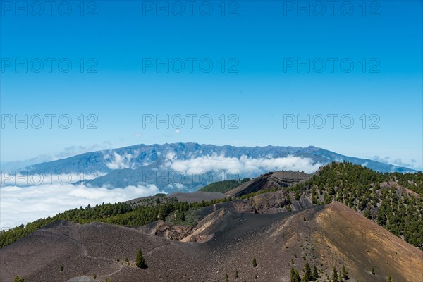 Volcanic landscape on the 'Ruta de los Volcanes' view of the caldera