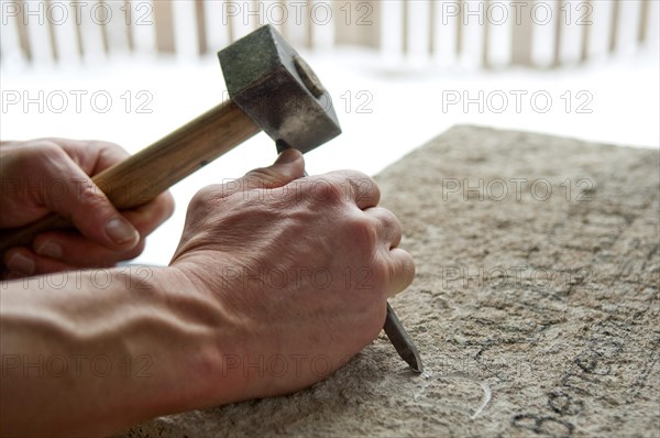 Stonemason at work