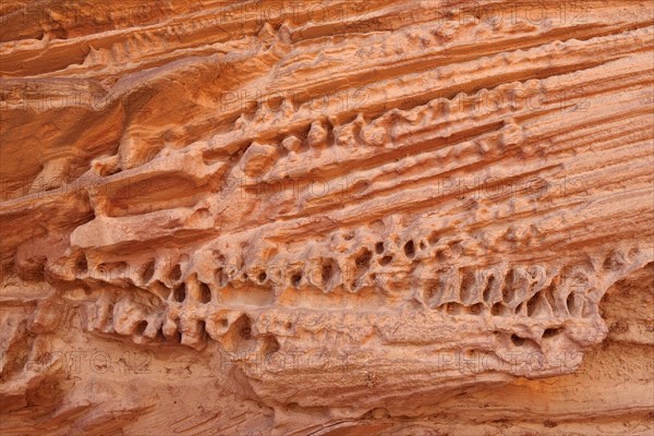 Wind erosion on soft sandstone layers