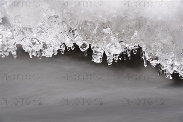 Ice formations at a waterfall