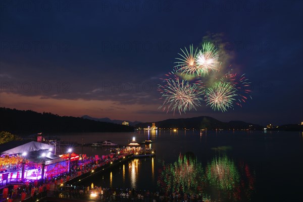 Fireworks over Sun Moon Lake