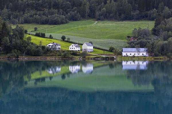 Houses on Lake Oldevatnet