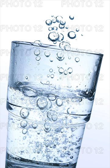 A glass of carbonated water