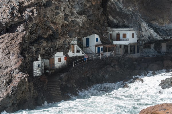 Fishermen's houses in the smugglers cove at Tijarafe