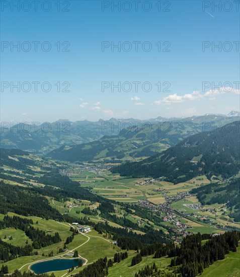 Alps with Filzalm Lake in the summer