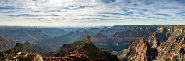 View from Point Imperial to Mount Hayden in canyon landscape