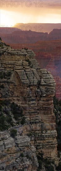 View of the Grand Canyon in the evening light