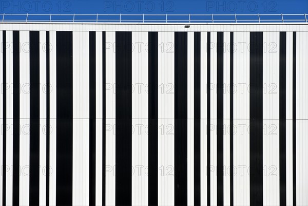 Bar code on the facade of a building