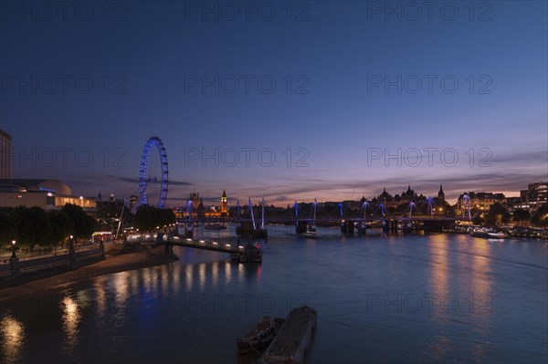 View from Waterloo bridge along the river Thames