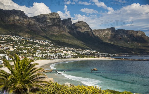 Camps Bay with the Twelve Apostles mountain range