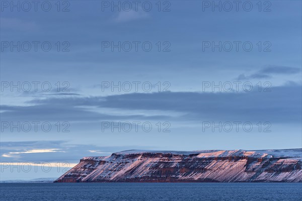 Steep mountains in evening light