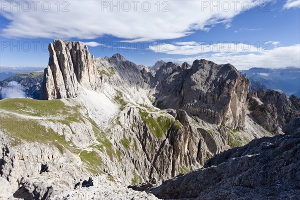 View during the ascent to the Croda Rossa in the Rose Garden Group over the Croda Rossa via ferrata