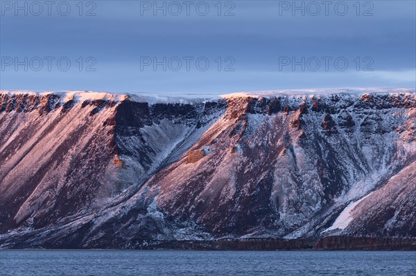 Steep mountains in evening light