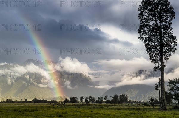Storm clouds with rainbow