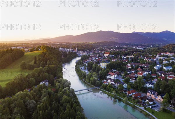 Bad Tolz with Isar at sunrise