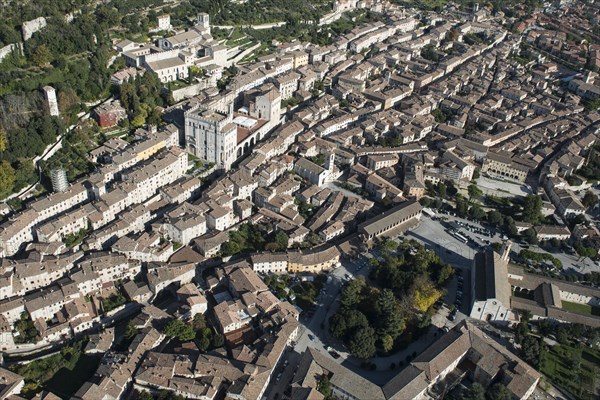 Historic town and town centre with Piazza San Giovanni and Piazza Grande