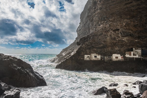 Fishermen's houses in the smugglers cove at Tijarafe