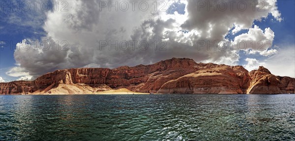 Red Navajo sandstone cliffs