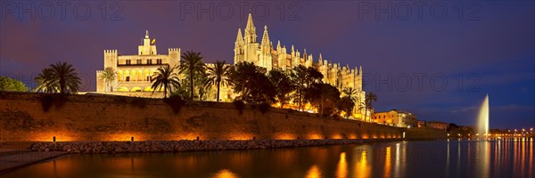 Palma Cathedral at dusk