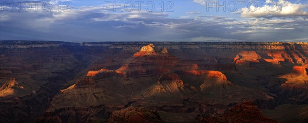 View of the Grand Canyon in the evening light