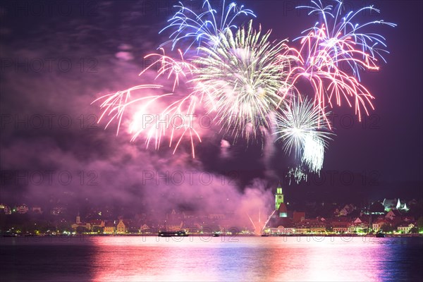 Fireworks at the Promenadenfest festival in Uberlingen