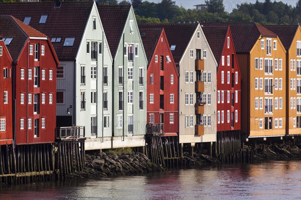 Old wooden warehouses at the Nidelva River