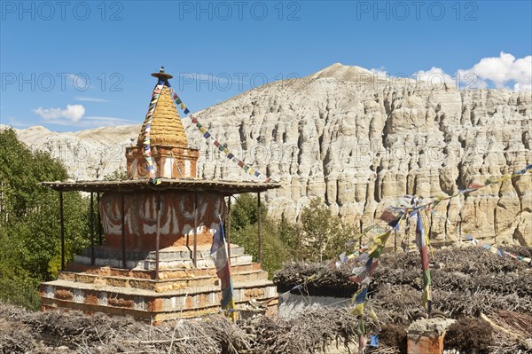 Colorful ornate Buddhist stupa