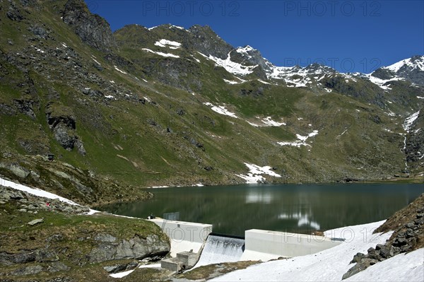 At Lac de Louvie mountain lake