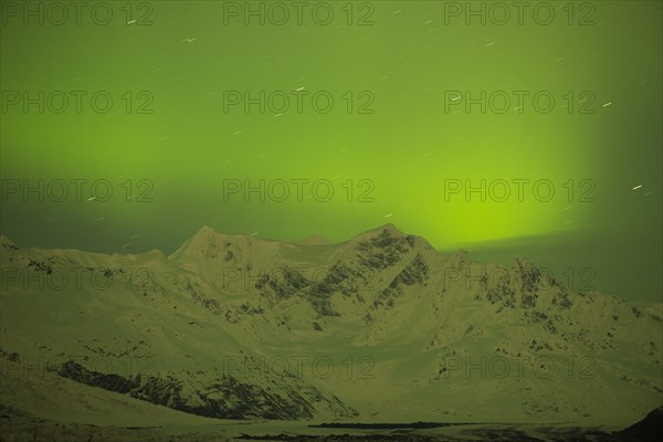 Aurora borealis over College Fjord