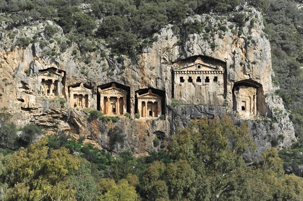 Rock tombs of the ancient city of Kaunos near Dalyan