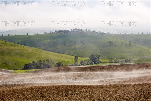 Fog over fields of the Crete Senesi