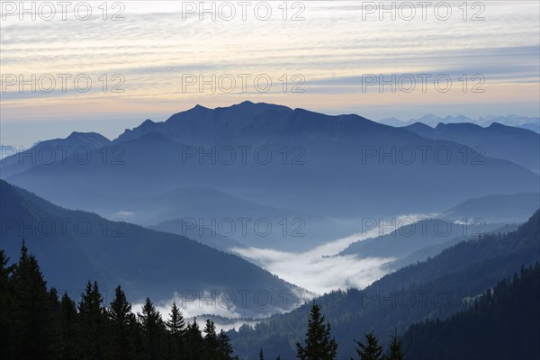 View from Mt Wallberg of Mt Hinteres Sonnwendjoch