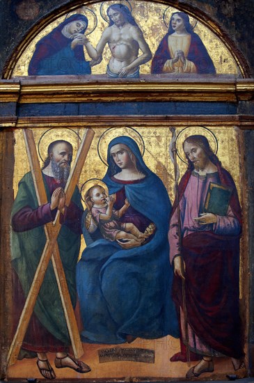 Wood panel with The Virgin Mary and Child