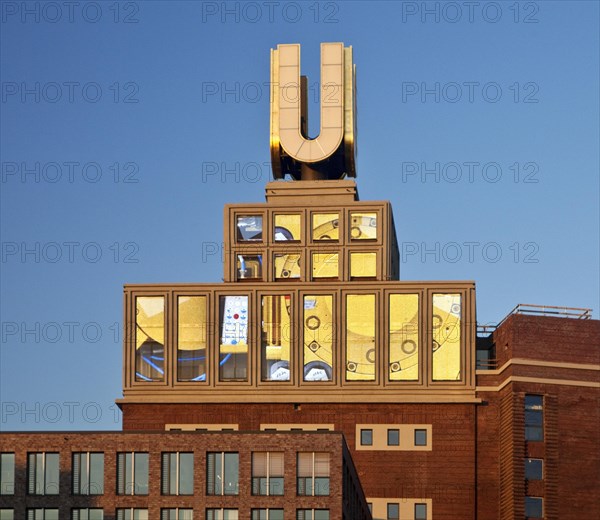 Dortmund U-Tower or Dortmunder U with video installation