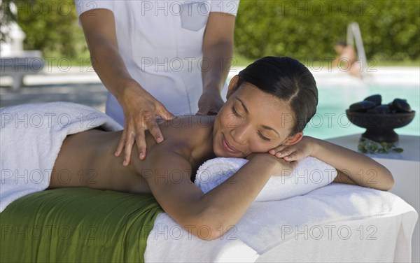 Woman enjoying a wellness and spa treatment