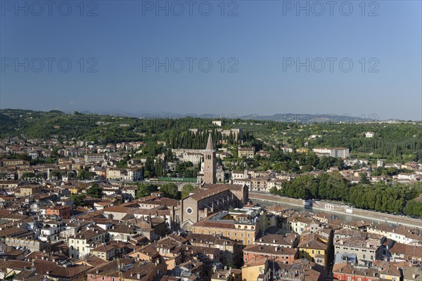 View from Torre dei Lamberti over the city with Verona Cathedral