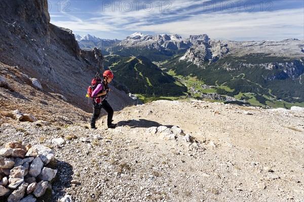 Climber on the Kreuzkofelscharte