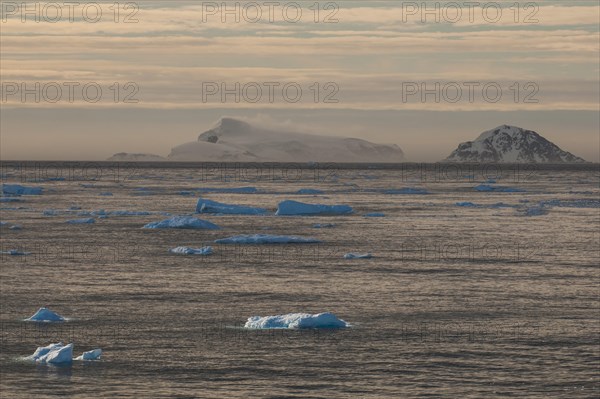 Moody light over the icebergs and glaciers
