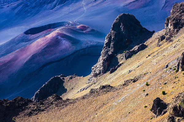 Volcanic crater landscape at the summit of Haleakala Mountain