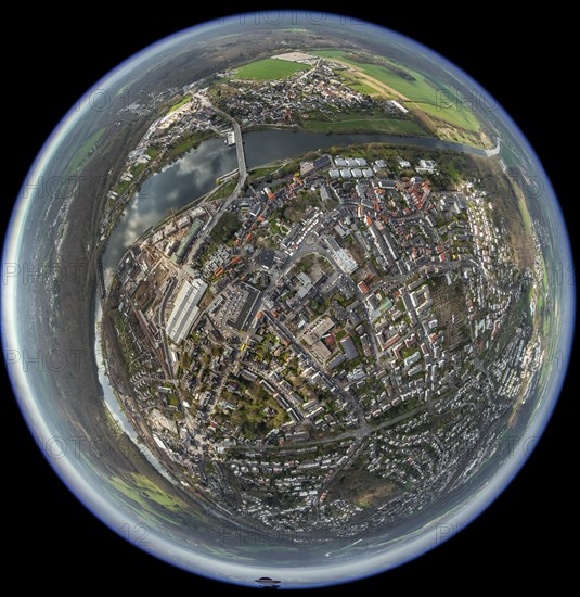 Aerial view shot with a fisheye lens