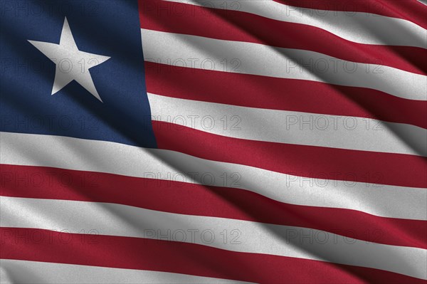 Flag of Liberia waving in the wind