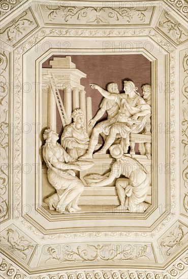 Illusionistic ceiling frescoes in the Galleria degli Arazzi