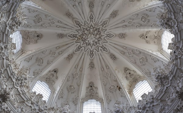 Exuberant baroque stucco work at the cupola of the Asuncion church