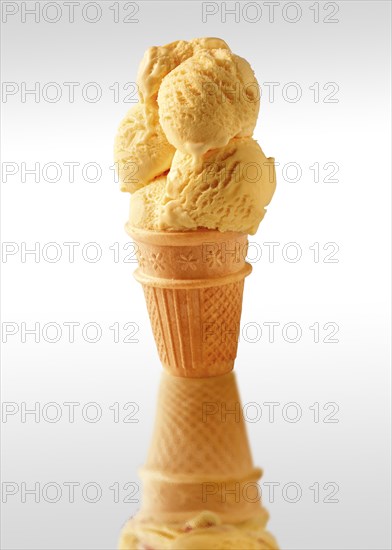 Cornish vanilla ice cream in a wafer tub