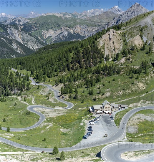 Route des Grandes Alpes mountain road at Refuge Napoleon