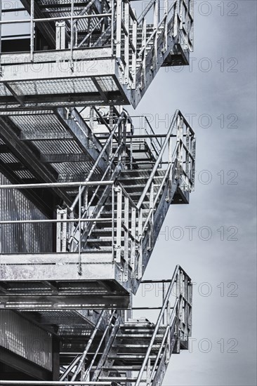 Exterior steel staircases