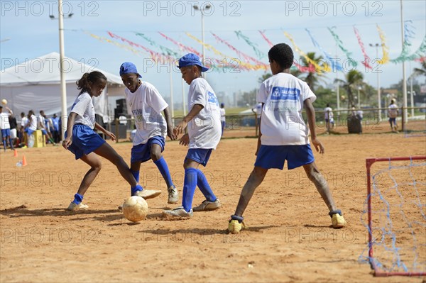 Soccer event for children and young people from poor neighborhoods